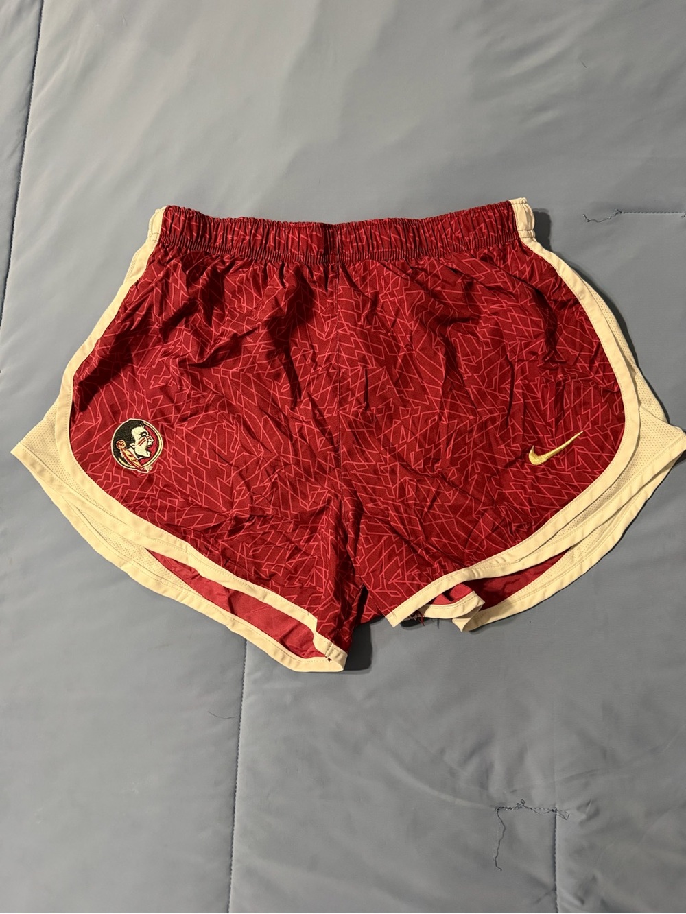 Nike Women's Burgundy Running Shorts with Cream Trim Seminole football team